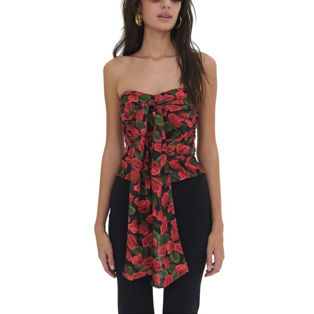 For Love & Lemons Womens  Abby Strapless Top, Red